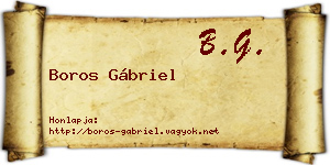 Boros Gábriel névjegykártya